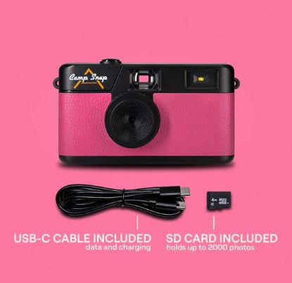 Camp Snap Screen Free Digital Camera - Retro Vintage Point & Shoot - PINK
