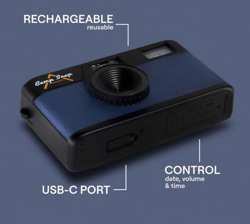 Camp Snap Screen Free Digital Camera - Retro Vintage Point & Shoot - NAVY