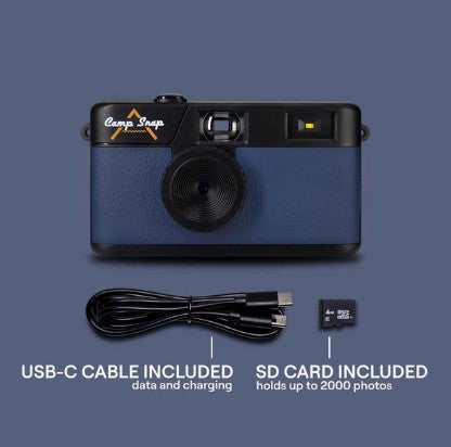 Camp Snap Screen Free Digital Camera - Retro Vintage Point & Shoot - NAVY
