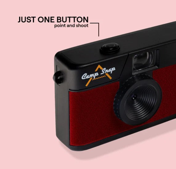 Camp Snap Screen Free Digital Camera - Retro Vintage Point & Shoot - Red Velvet