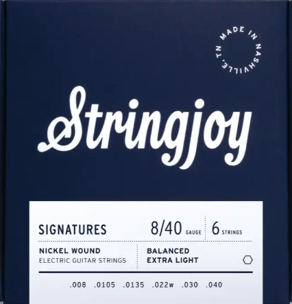 Stringjoy 8-40 Balanced Extra Light Gauge Signatures - Nickel Wound Electric Guitar Strings