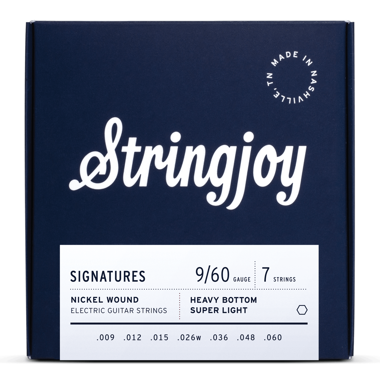 Stringjoy 9-60 7-String Heavy Bottom Super Light Gauge Signatures - Nickel Wound Electric Guitar Strings