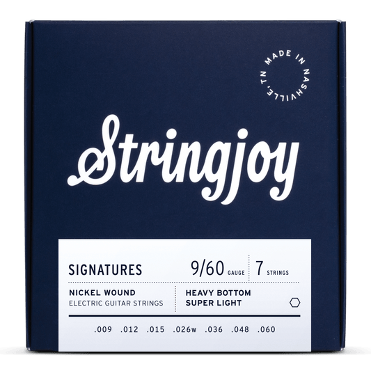 Stringjoy 9-60 7-String Heavy Bottom Super Light Gauge Signatures - Nickel Wound Electric Guitar Strings