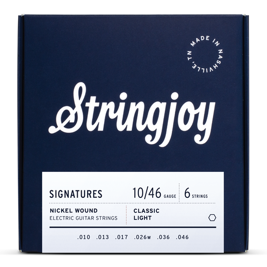 Stringjoy 10-46 Classic Light Gauge Signatures - Nickel Wound Electric Guitar Strings
