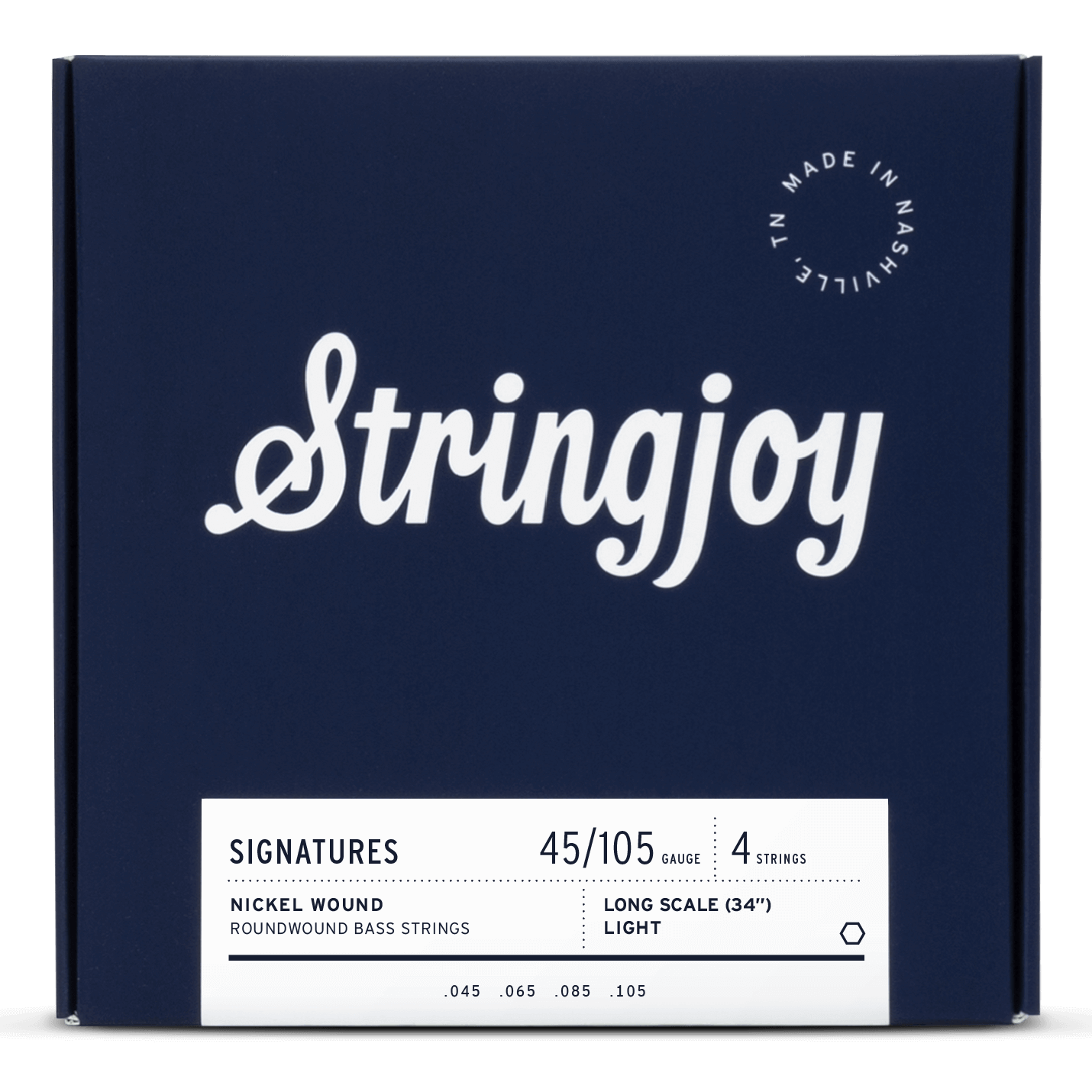 Stringjoy 45-105 Long Scale 4 String Light Gauge Signatures - Nickel Wound Bass Guitar Strings
