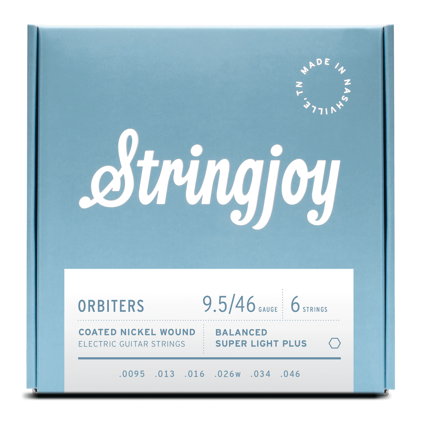Stringjoy 9.5-46 Balanced Super Light Plus Gauge Orbiters - Coated Nickel Wound Electric Guitar Strings
