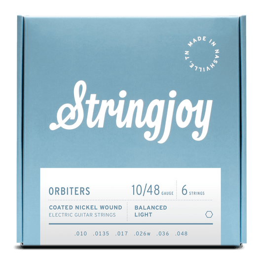 Stringjoy 10-48 Balanced Light Gauge Orbiters - Coated Nickel Wound Electric Guitar Strings