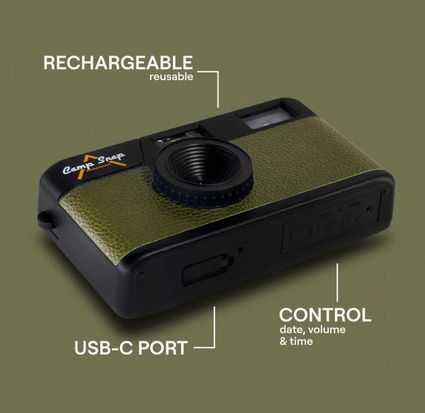 Camp Snap Screen Free Digital Camera - Retro Vintage Point & Shoot - GREEN