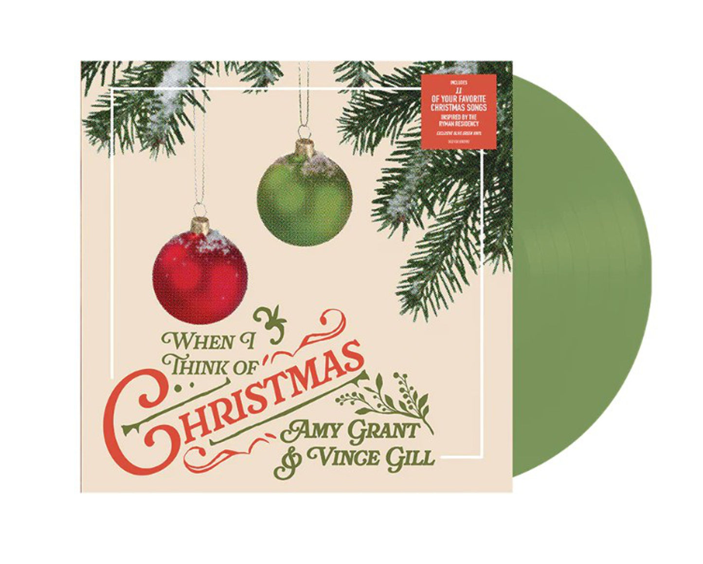 Amy Grant & Vince Gill - When I Think of Christmas - Limited Edition Olive Green Vinyl LP [VINYL]