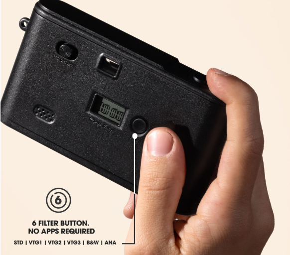 Camp Snap v2 Screen Free Digital Camera - STEALTH BLACK - Retro Vintage Point & Shoot