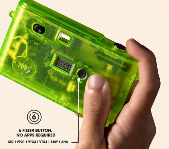 Camp Snap v2 Screen Free Digital Camera - TWISTED LIME - Retro Vintage Point & Shoot