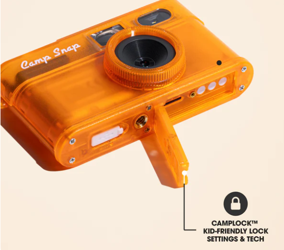 Camp Snap v2 Screen Free Digital Camera - TANGERINE DRIFT - Retro Vintage Point & Shoot