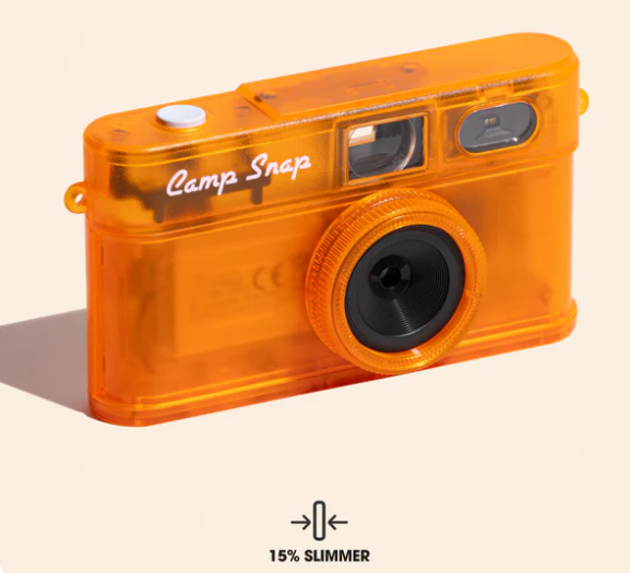 Camp Snap v2 Screen Free Digital Camera - TANGERINE DRIFT - Retro Vintage Point & Shoot