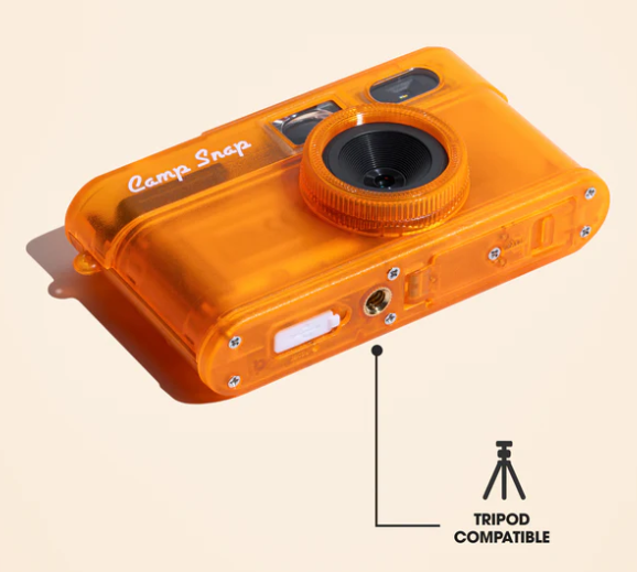 Camp Snap v2 Screen Free Digital Camera - TANGERINE DRIFT - Retro Vintage Point & Shoot