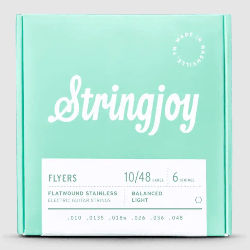 Stringjoy 10-48 Balanced Light Gauge Flyers - Flatwound Stainless Electric Guitar Strings