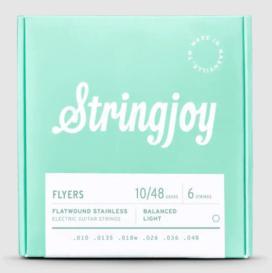 Stringjoy 10-48 Balanced Light Gauge Flyers - Flatwound Stainless Electric Guitar Strings