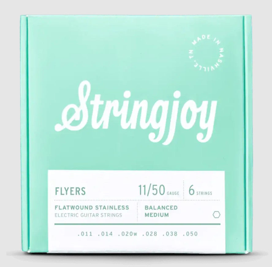 Stringjoy 11-50 Balanced Medium Gauge Flyers - Flatwound Stainless Electric Guitar Strings